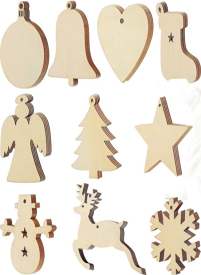 CozyCrest زينة عيد الميلاد من كوزي كريست، قطع من خشب MDF وشرائح خشبية، قطع غير مكتملة لتعليق شجرة عيد الميلاد، عناصر زينة يدوية الصنع، مثالية لأعمال عيد الميلاد والهدايا (التصميم 7) - Image 1